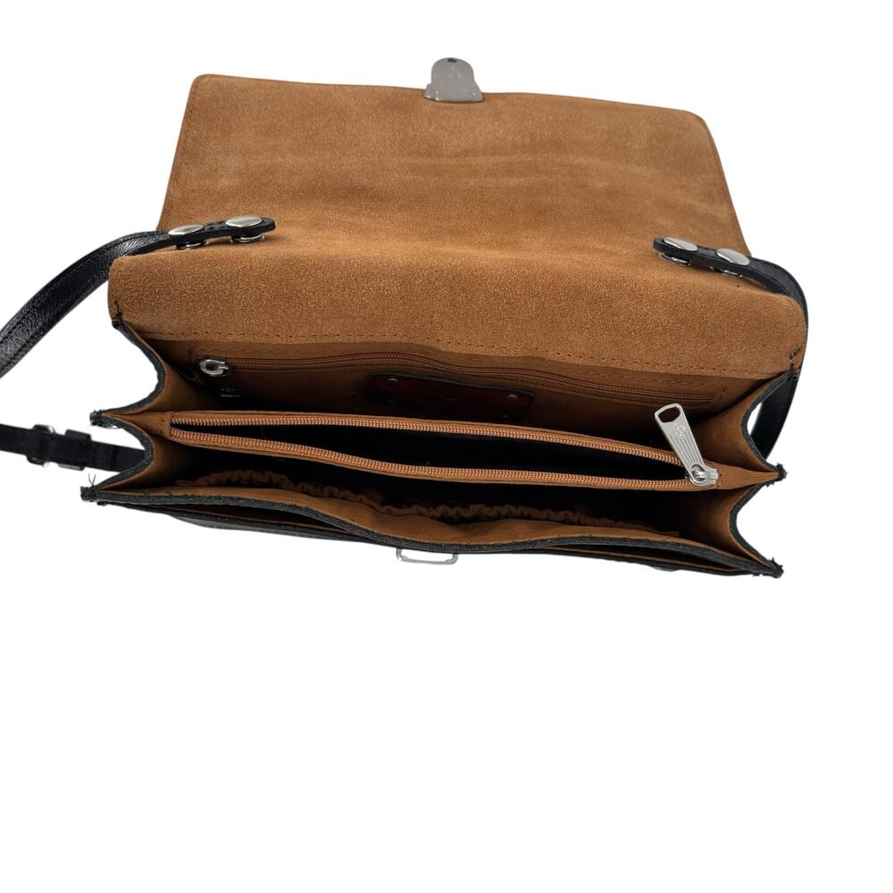 Patricia Nash Lanza Crossbody Organizer Black Leather - Picture 13 of 16